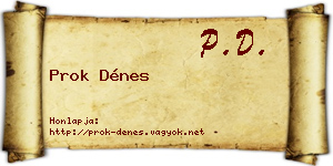 Prok Dénes névjegykártya